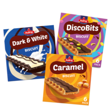 Nora dark & white bars, caramel- of discobits biscuit